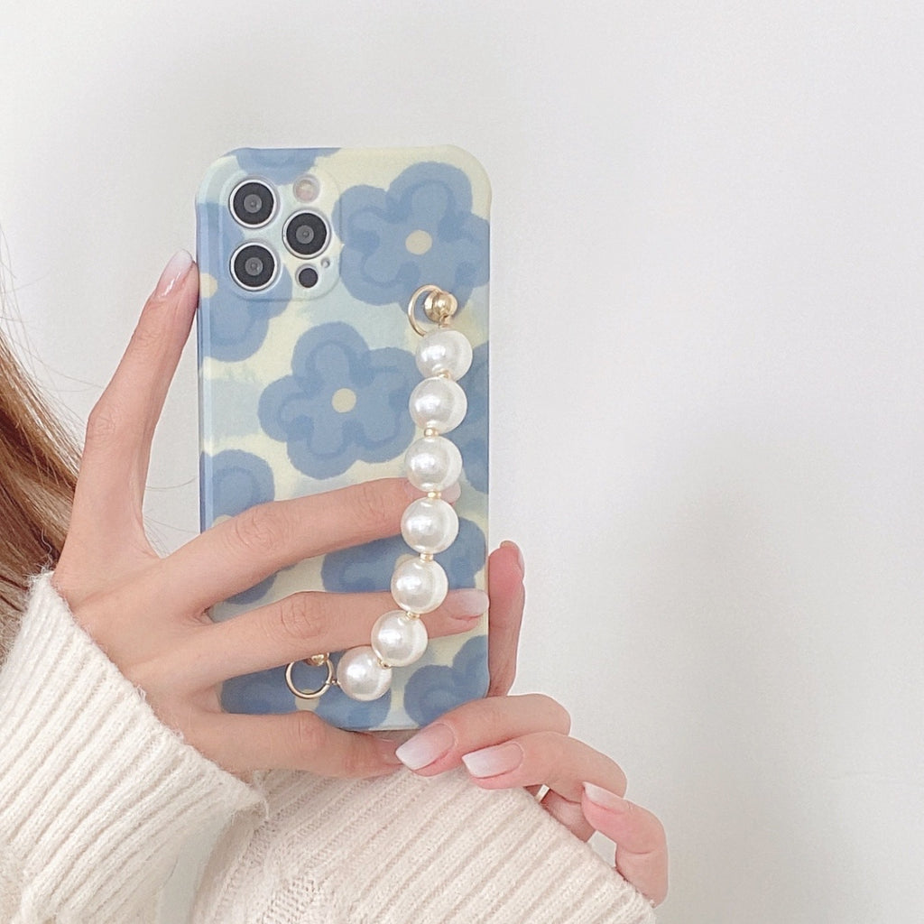 Blue Floral Pearl Bracelet Suitable For Korean Style