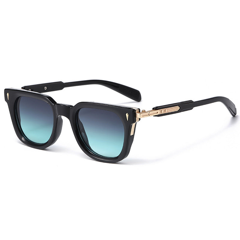 New European And American-style Fashionable Square-frame Metal Punk Sunglasses For Men