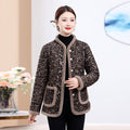 Moms Fleece-Lined Thickened Leopard-Print Cotton Padded Coat