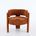Modern Accent Chair, Contemporary Boucle Fabric Accent Armchair Comfy Upholstered Leisure Single Sofa Chair For Living Room Bedroom Apartment Office- Orange