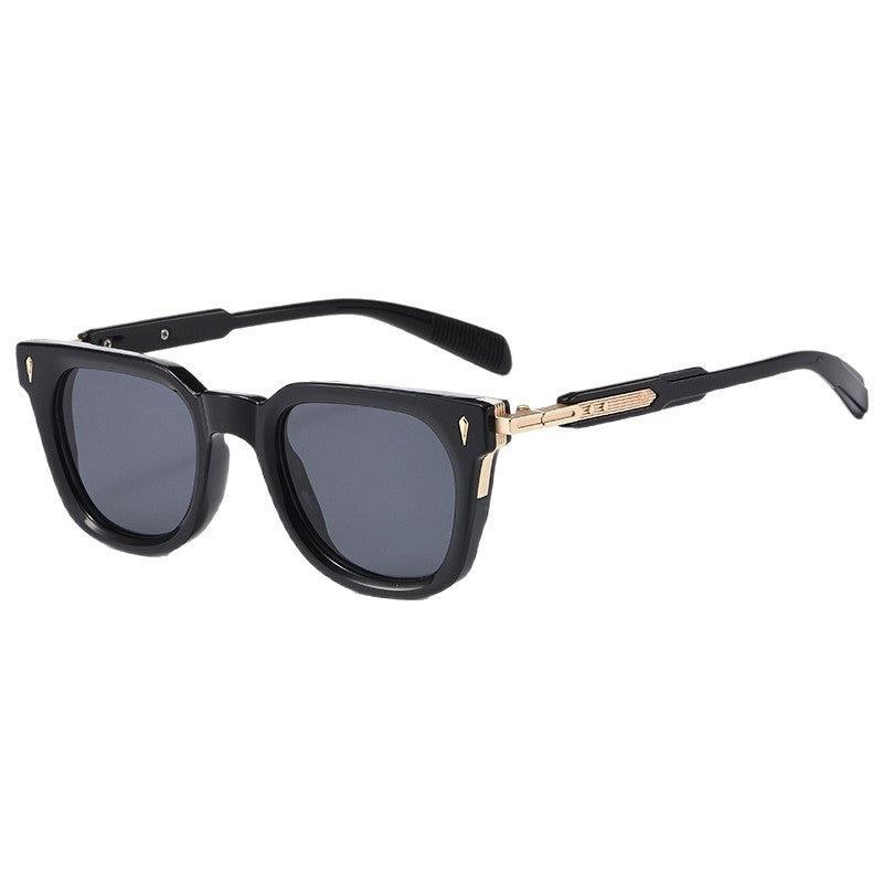 New European And American-style Fashionable Square-frame Metal Punk Sunglasses For Men