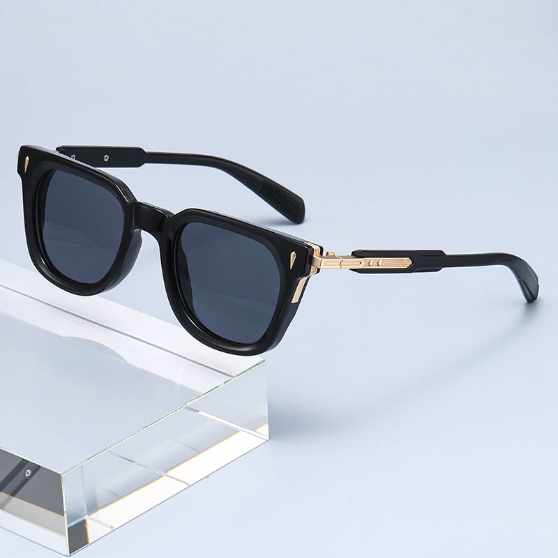 New European And American-style Fashionable Square-frame Metal Punk Sunglasses For Men