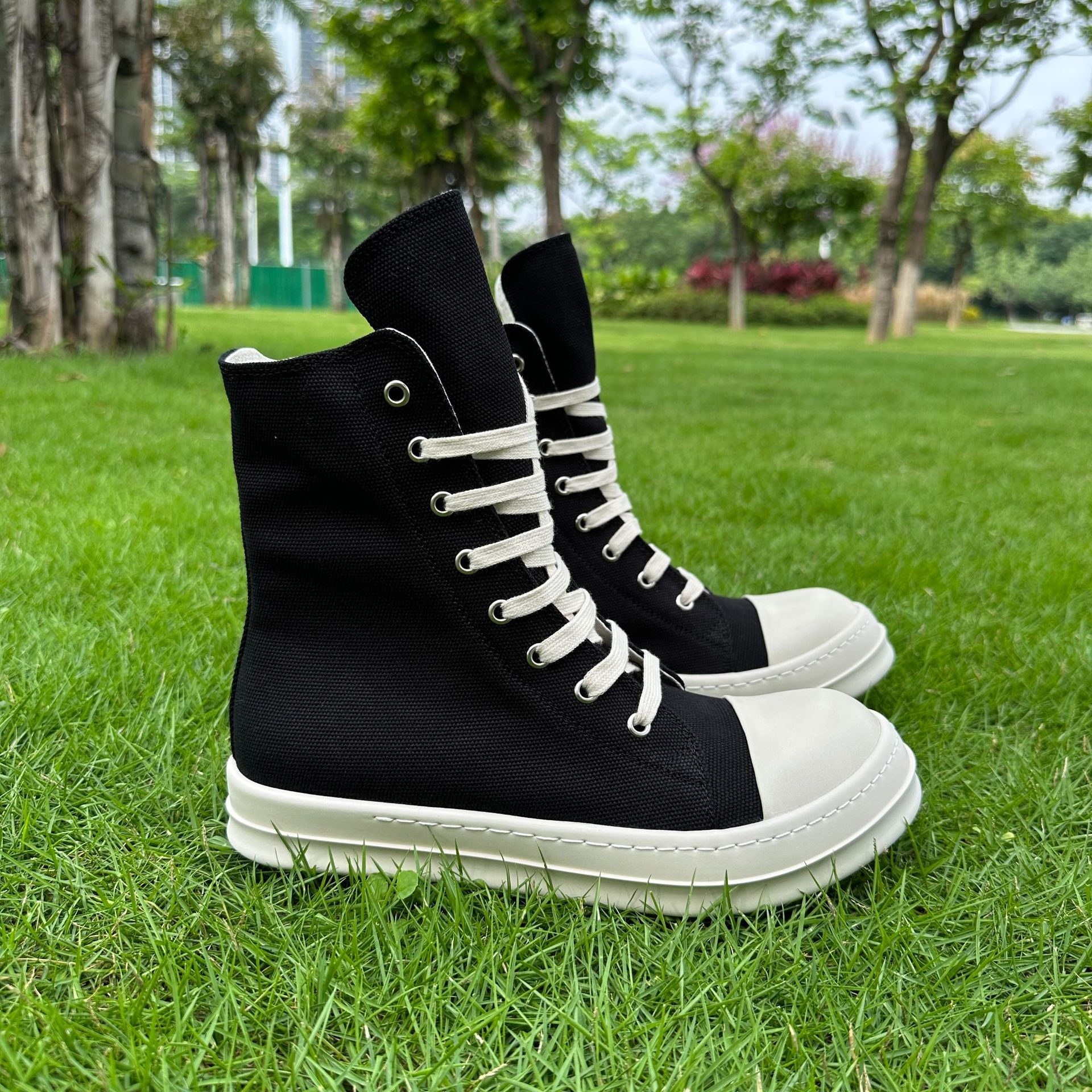 High-top Trendy Brand EuropeanAmerican-style Plus-size Thick-soled Black Unisex Summer Versatile Fashion Shoes