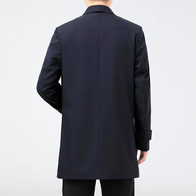 High-end Business-Casual Trench Coat Mens Mid-Length Outerwear