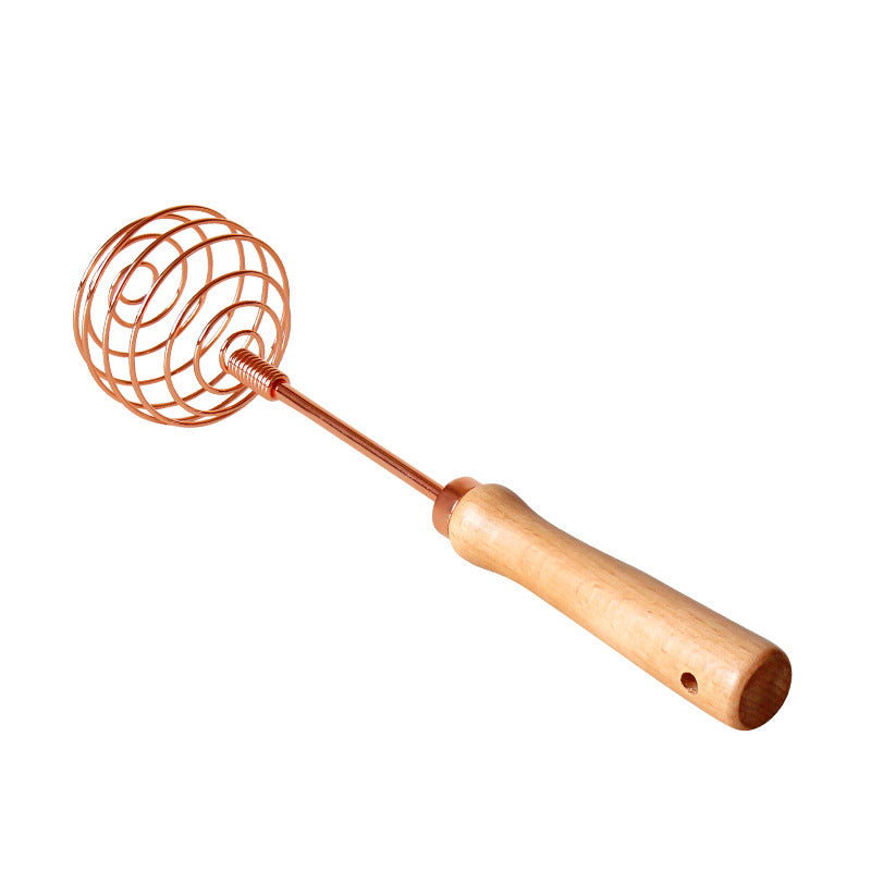 Kitchen Household Stainless Steel Solid Wood Handle Manual Mixer