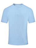 Men's Casual Loose-fitting Blue Polo Shirt Top