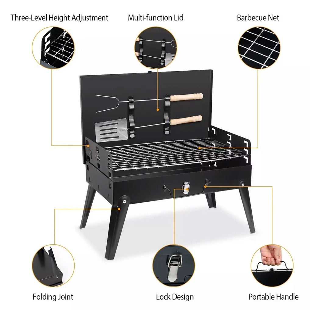 Portable Folding Charcoal BBQ Barbecue Camping Grill Travel Picnic Outdoor UK