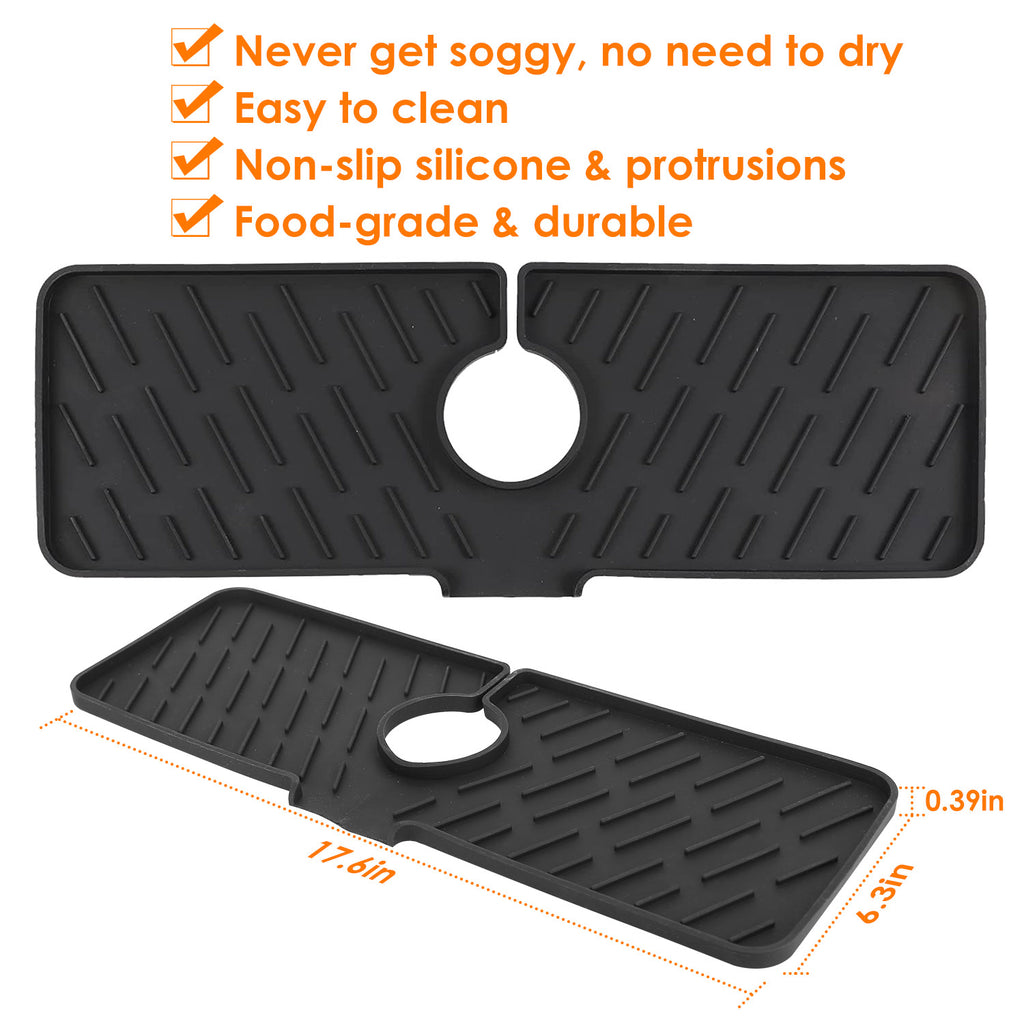 1Pc Silicone Faucet Mat Kitchen Sink Splash Guard Drain Mat Drying Pad Kitchen Mat Bathroom Drip Catcher