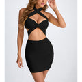 Summer Hollow-Out Neck-Tied Bodycon Sexy Dress