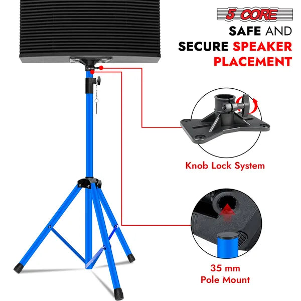 5 Core Speaker Stand Tripod Heavy Duty Adjustable 72' Universal Mount For PA DJ Studio