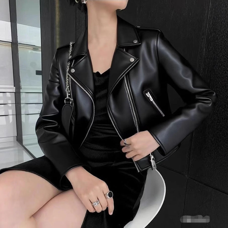 Womens Plus-Size Fashionable Biker Short Jacket