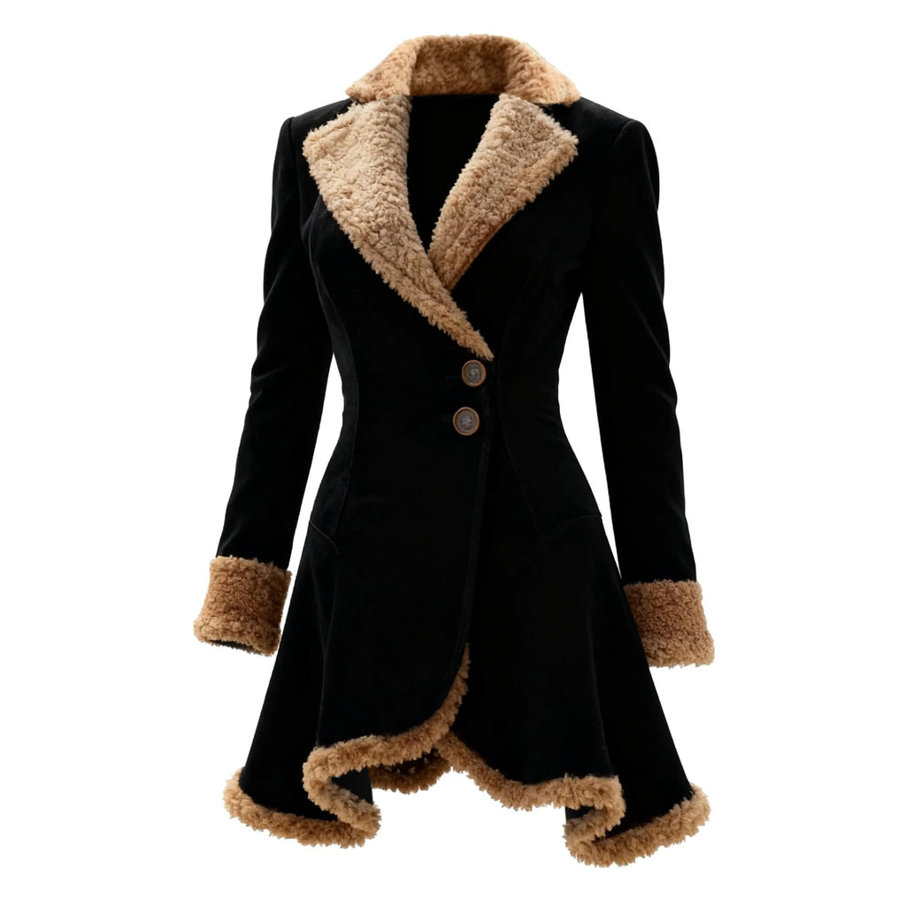 Fleece Jacket  Fur Integrated Thick Coat For Women