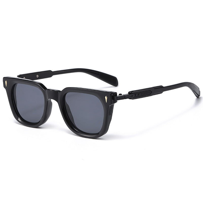 New European And American-style Fashionable Square-frame Metal Punk Sunglasses For Men