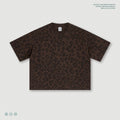Plus-size Casual Loose-fit Leopard-print Crewneck Short-sleeve T-shirt