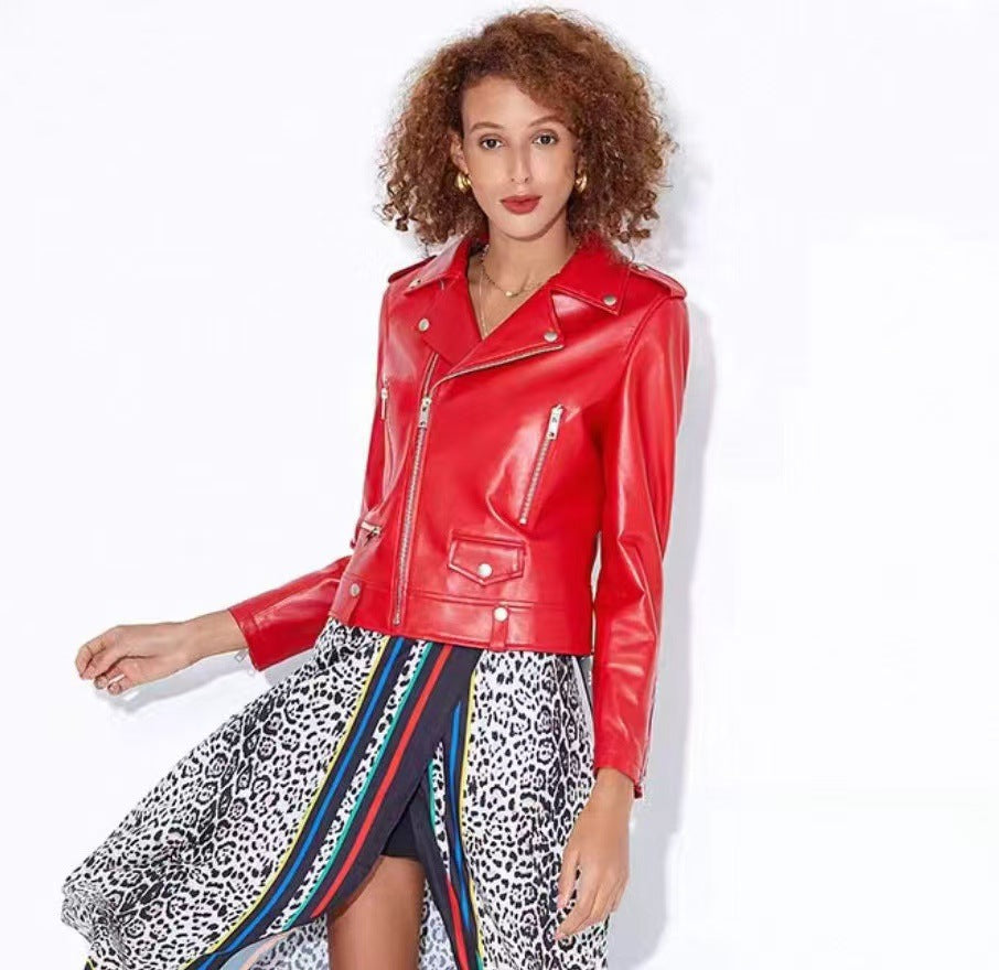 Womens Plus-Size Fashionable Biker Short Jacket