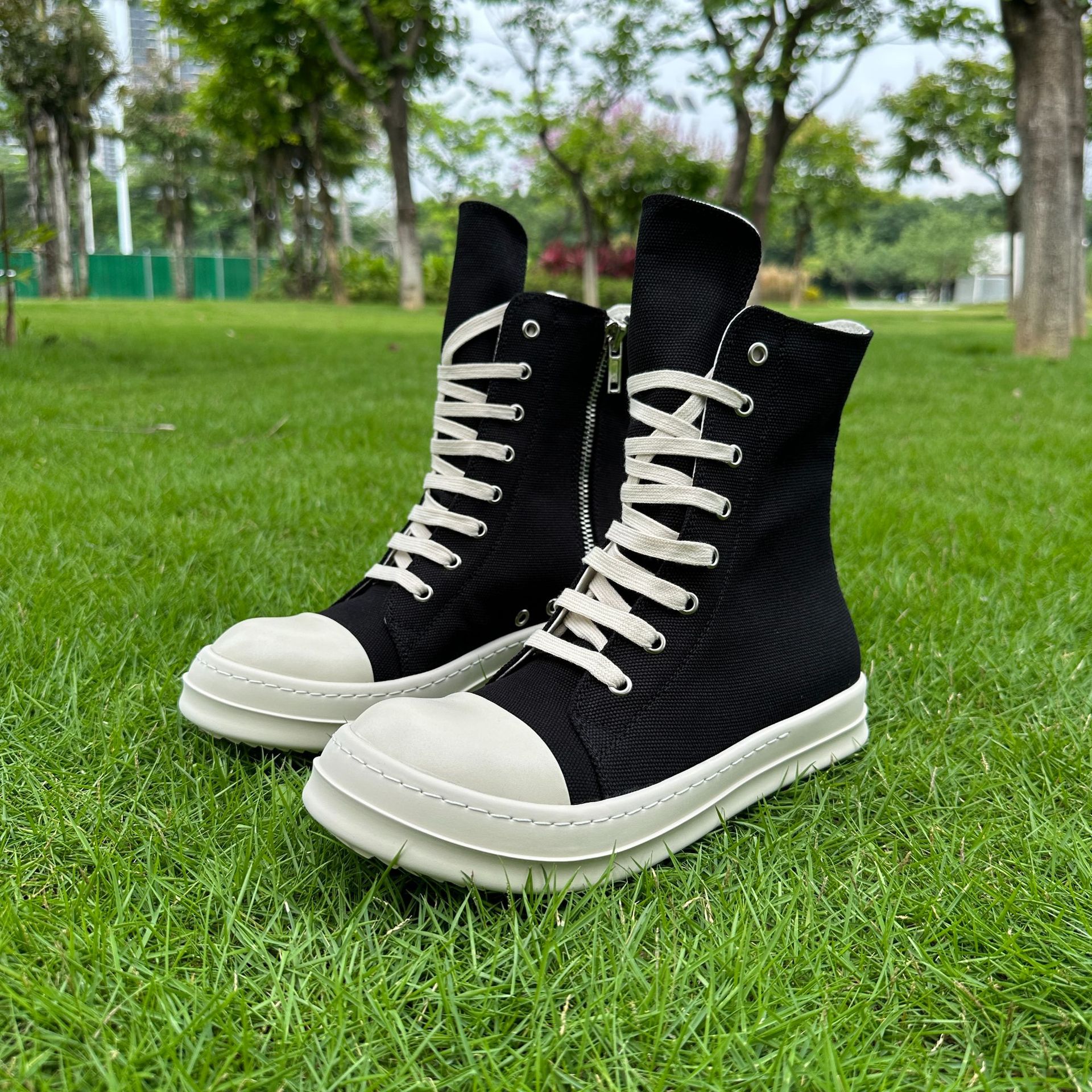 High-top Trendy Brand EuropeanAmerican-style Plus-size Thick-soled Black Unisex Summer Versatile Fashion Shoes