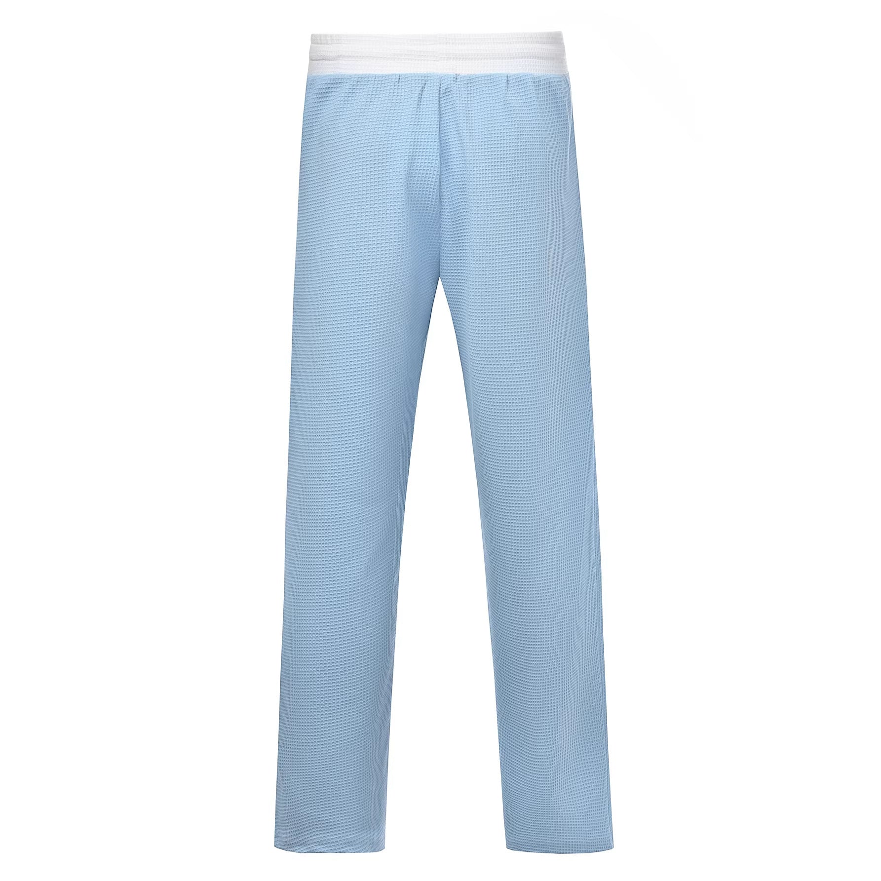 Men's Color-Block Waffle-Weave Casual Straight-Leg Pants