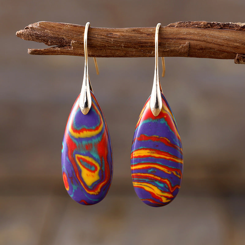 New Bohemian Emperor Stone Water Drop Earrings