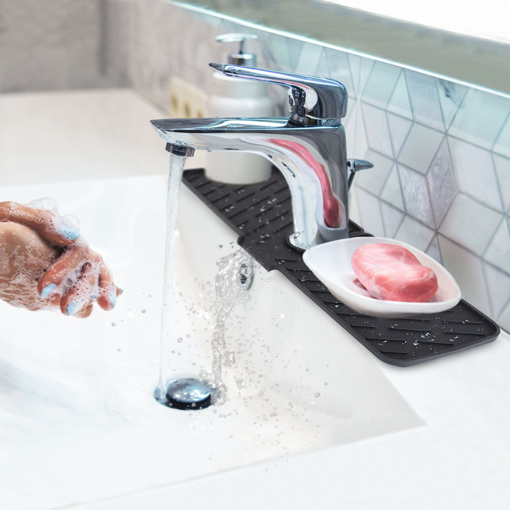 1Pc Silicone Faucet Mat Kitchen Sink Splash Guard Drain Mat Drying Pad Kitchen Mat Bathroom Drip Catcher