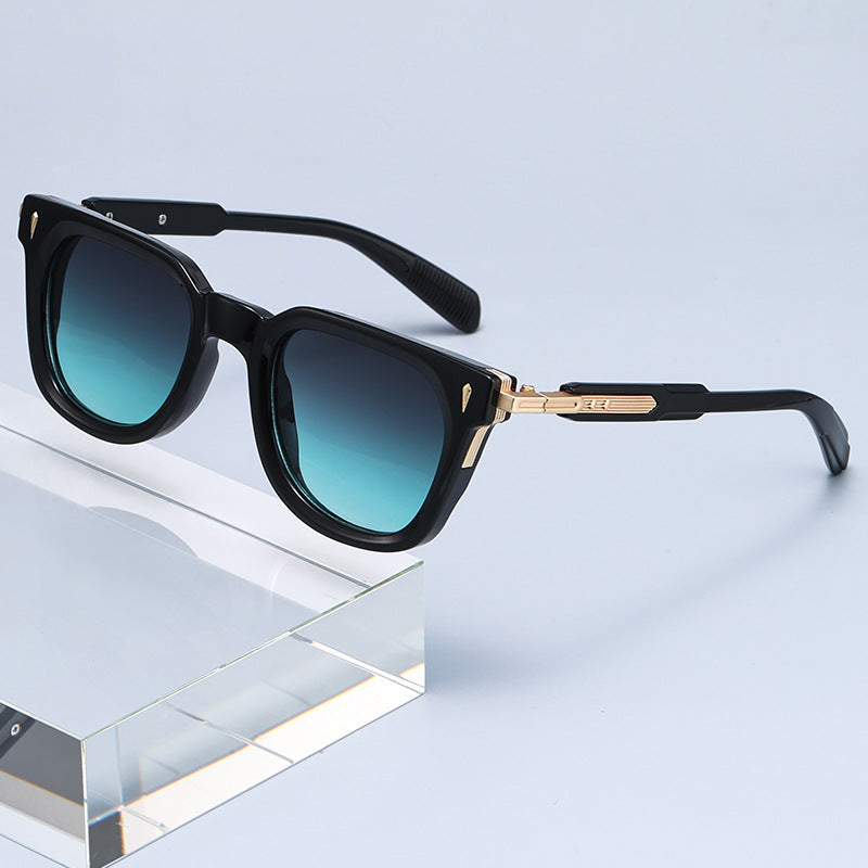 New European And American-style Fashionable Square-frame Metal Punk Sunglasses For Men