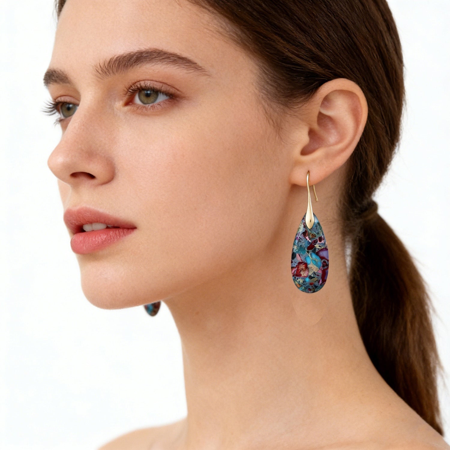 New Bohemian Emperor Stone Water Drop Earrings