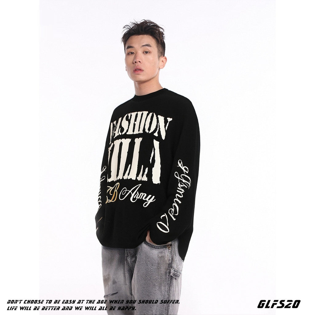 Gothic-style Streetwear Mens Long-sleeve Hooded Sweatshirt