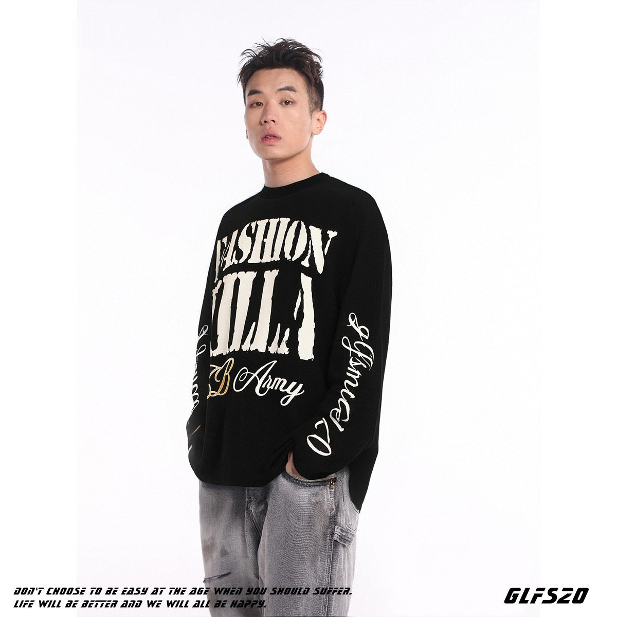 Gothic-style Streetwear Mens Long-sleeve Hooded Sweatshirt